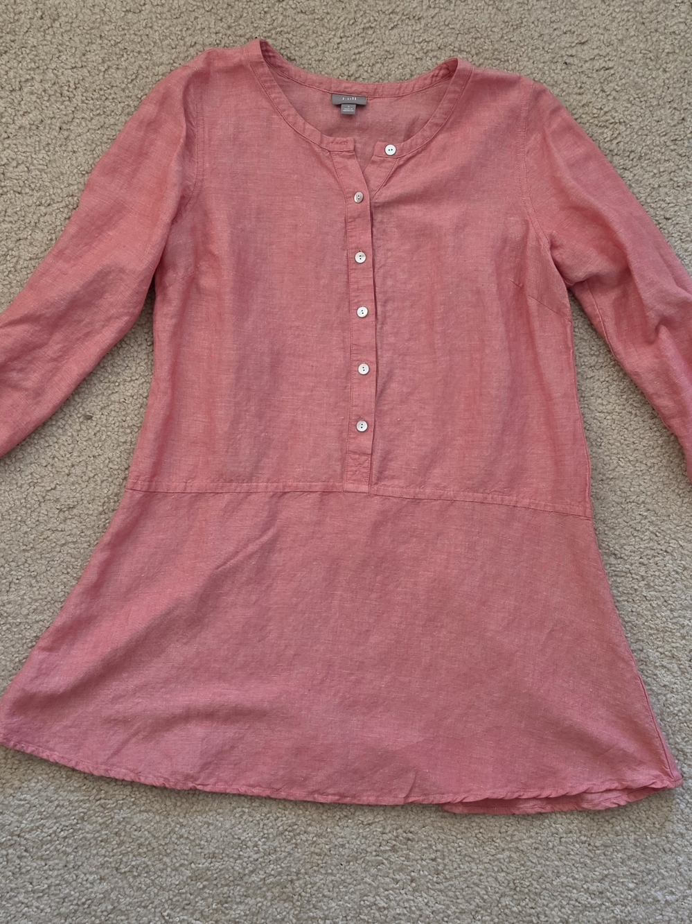 Women's Coral Button-Front Tunic